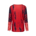 thumbnail image 4 of Qiylii Female Dandelion Print Round Neck Lace Patchwork Long Sleeve Tops T shirt with Buttons, 4 of 9