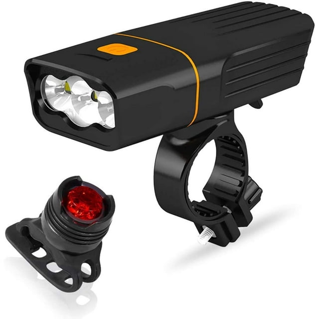 Bike Light Set USB Rechargeable LED Headlight 1500 Lumen Bicycle Taillight Combinations Waterproof Bicycle Front Light Back Light Set