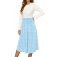 thumbnail image 4 of UVN Fall Dresses for Women Long Sleeve Crewneck Ribbed Casual Dress Ladies Floral Print Midi Dresses with Pockets, 4 of 9