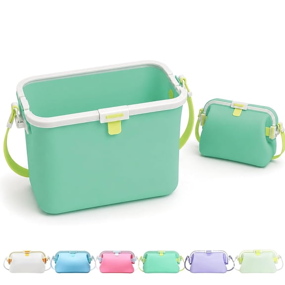 Huggea Waterproof Purse - Jellybean Waterproof Bag That Opens Into A Box, Foldable Jellybean Purse,Silicone Jellybean Huggea Waterproof Bag,Jellybean Huggea Bag,Shoulder Strap Randow Color