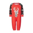 thumbnail image 2 of Christmas Family Pajamas Matching Set, Long Sleeve Deer Print T-shirt with Snow Print Pants Sleepwear Loungewear, 2 of 10
