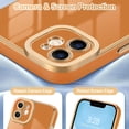 thumbnail image 3 of Case for iPhone 11 Case, Luxury Plating Rose Gold Edge, Cute Slim Soft TPU Bumper Cover Full Camera Protection Shockproof Protective Phone Case for iPhone 11 6.1", Brown, 3 of 15