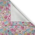 thumbnail image 6 of Ambesonne Cartoon Valance & Curtain, Kawaii Bunnies and Candy, 55"x24", Turquoise Mustard Pink, 6 of 6