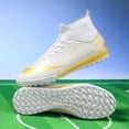 thumbnail image 3 of Zapatos de fútbol para hombre, botas de fútbol con tacos, transpirables, largos, tobillo TF, entrenamiento deportivo al aire libre, ultraligero, 3 of 5