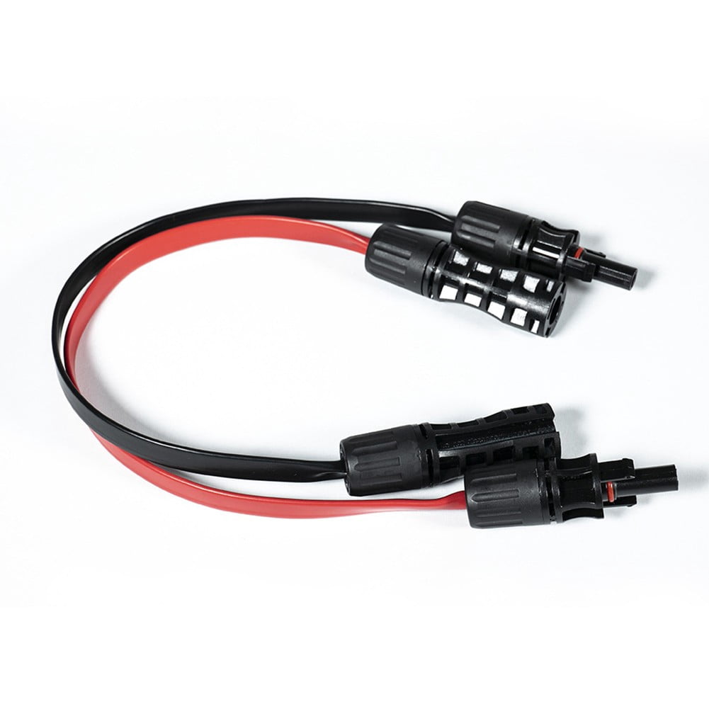 Super Flat Solar Cable Connector, Balcony Photovoltaic Solar Extension Wire with Male and Female Connectors Solar Panel Adaptor for RV Solar Panels, 1Pair