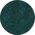 thumbnail image 1 of Ahgly Company Tapis Rond Lavable en Machine Intérieur Transitionnel Vert Sarcelle, 7 Pieds Rond, 1 of 7