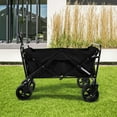 thumbnail image 3 of Heavy Duty Foldable Wagon Cart 100L 220Lbs Capacity All Terrain Wheels for Outdoor Garden Beach, 3 of 11