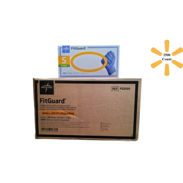 Medline FitGuard Nitrile Exam Gloves Small- Case of 2500