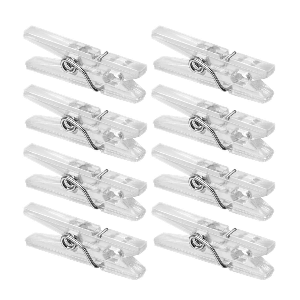 OUNONA 50pcs Spring Hanging Clips Clamps Plastic Clothes Line Clips