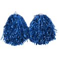 thumbnail image 1 of Lot de 2 pompons de pom-pom girl avec poignée rigide, shakers de fête portables pour danse, école, sport, jeux, esprit d'équipe, bleu, 1 of 4