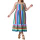 thumbnail image 2 of Vestido de verano maxi de tirantes ajustables para mujer de tallas grandes Agnes Orinda, con rayas, 2X, verde y rojo, 2 of 5
