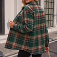 thumbnail image 4 of Womens Flannel Shirts Long Sleeve Button Down Casual Fall Plaid Top, L, 4 of 8