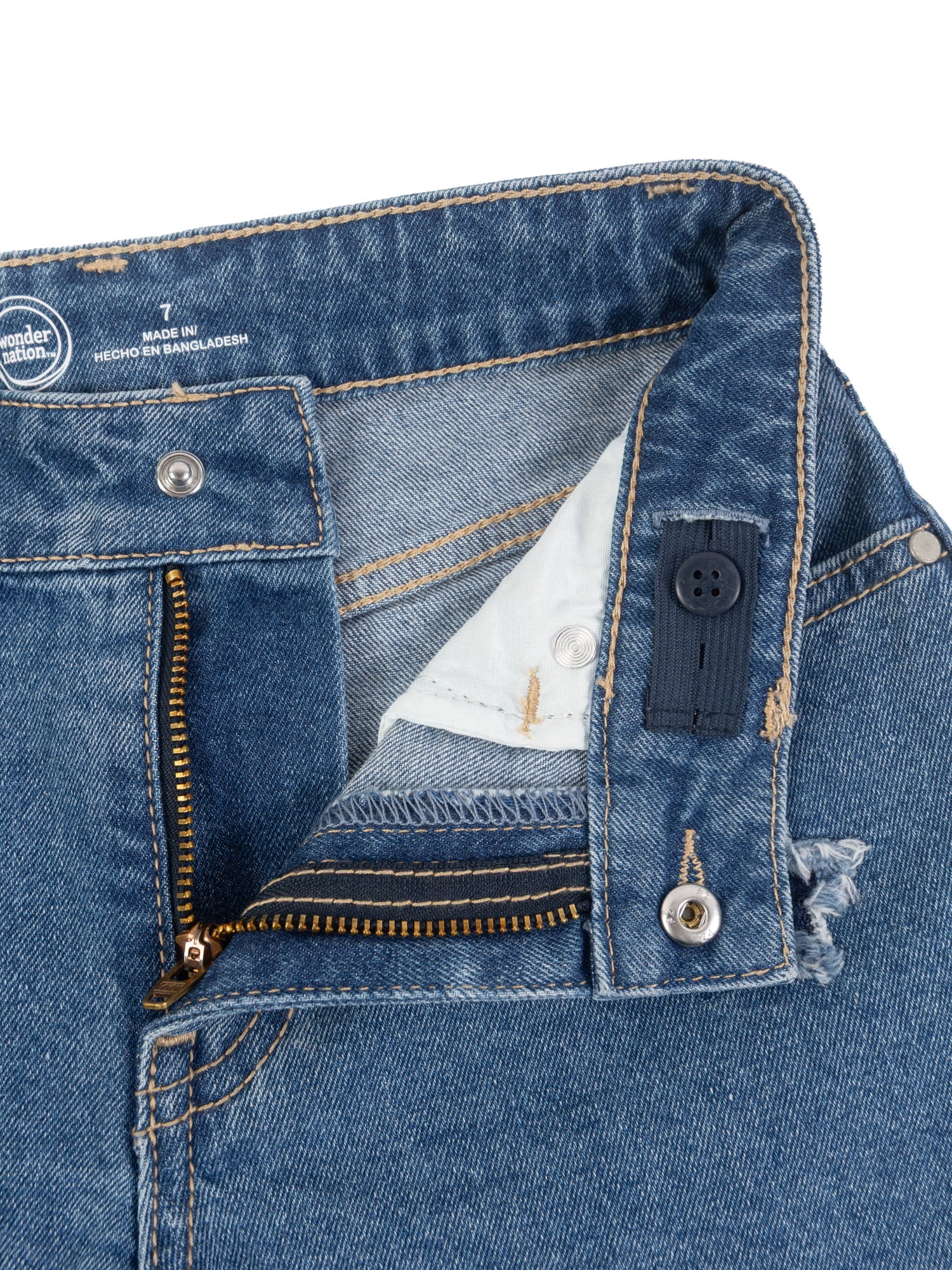 Wonder Nation Girls Baggy Denim Shorts, Size 5-18