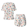thumbnail image 5 of Lsque Scandinavian Alphabet1 Women's Short-Sleeved Pajama Set - 2 Piece Soft and Lightweight Sleepwear Set-Medium, 5 of 9