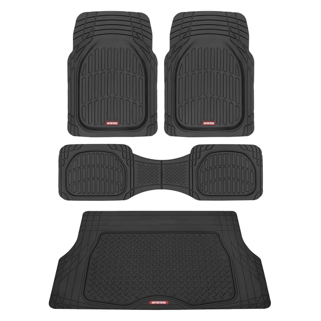 Alfombrillas Motor Trend FlexTough de 4 piezas, resistentes, para coche