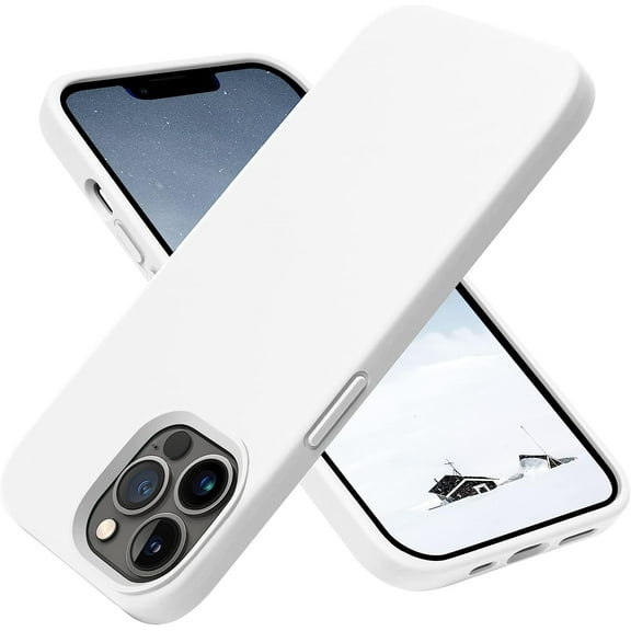 Designed for iPhone 13 Pro Max Case, Silicone Shockproof Slim Thin Phone Case for iPhone 13 Pro Max 6.7 inch (White)