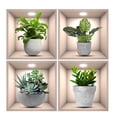 thumbnail image 1 of Potted Illustration Decorative Sticker Wall Sticker Self Adhesive PVC Living Room Wall Sticker, 1 of 1
