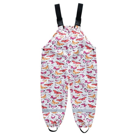 

YWDJ 2-11 Years Child Cartoon Sling Rain Pants For Boys Girls Play Water Assault Pants Orange 8-9 Years