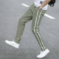 thumbnail image 5 of Pantalones casuales blancos rotos de tendencia para hombre, pantalones ajustados de moda para hombre, novedad en ropa de calle holgada, elegante, de algodón con bolsillos anchos, 5 of 5