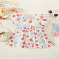 thumbnail image 3 of Robe à Manches Courtes Col Carré Imprimé Floral à Volants pour Fille, 3 of 9