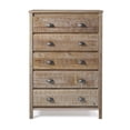 thumbnail image 2 of Camaflexi Baja 5 Drawer Chest Wooden Night Stand Bedroom Dresser Storage Cabinet, Barnwood, 2 of 6