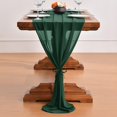 thumbnail image 4 of XINQIHANG 14ft Chiffon Table Runner Emerald Green Spring Decor 29x170 Inches Chiffon Table Overlay Silky Rustic Extra Long for Wedding Party Baby Shower Decoration, 4 of 6