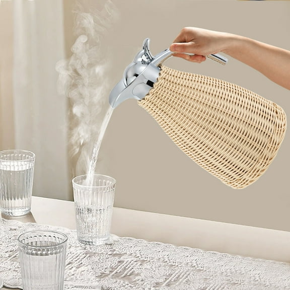 1.5L Thermal Coffee Carafe Stainless Steel Double Walled Vacuum Insualted Jug Beige