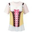 thumbnail image 4 of Tfken Girls Soft Comfy Tops Holiday Daily Wear Summer Short Sleeve Tshirts Tees Print Graphic Comfortable T-Shirts Children Trendy Clothes Size 5-6 Years, 4 of 4