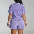 thumbnail image 5 of Lindreshi Womens 2 Piece Outfit Summer Women's Solid Color Pleated Casual Fashion Short Sleeve Two Piece Set, 5 of 5