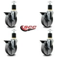 thumbnail image 2 of 5 Inch Semi Steel Swivel 1-7/8 Inch Expanding Stem Caster Set with Brake SCC, 2 of 2