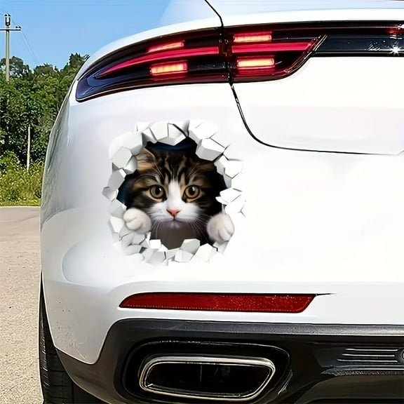 2pcs Bright Reflective Cat Decals - High-Visibility Stickers for Cars, Motorcycles, Trucks, SUVs, Walls, Water Bottles, Guitars, Laptops