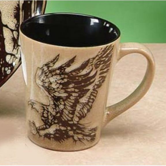 4.25" Glazed Mug (12oz) with Woodland Forest Animal Design, Eagle