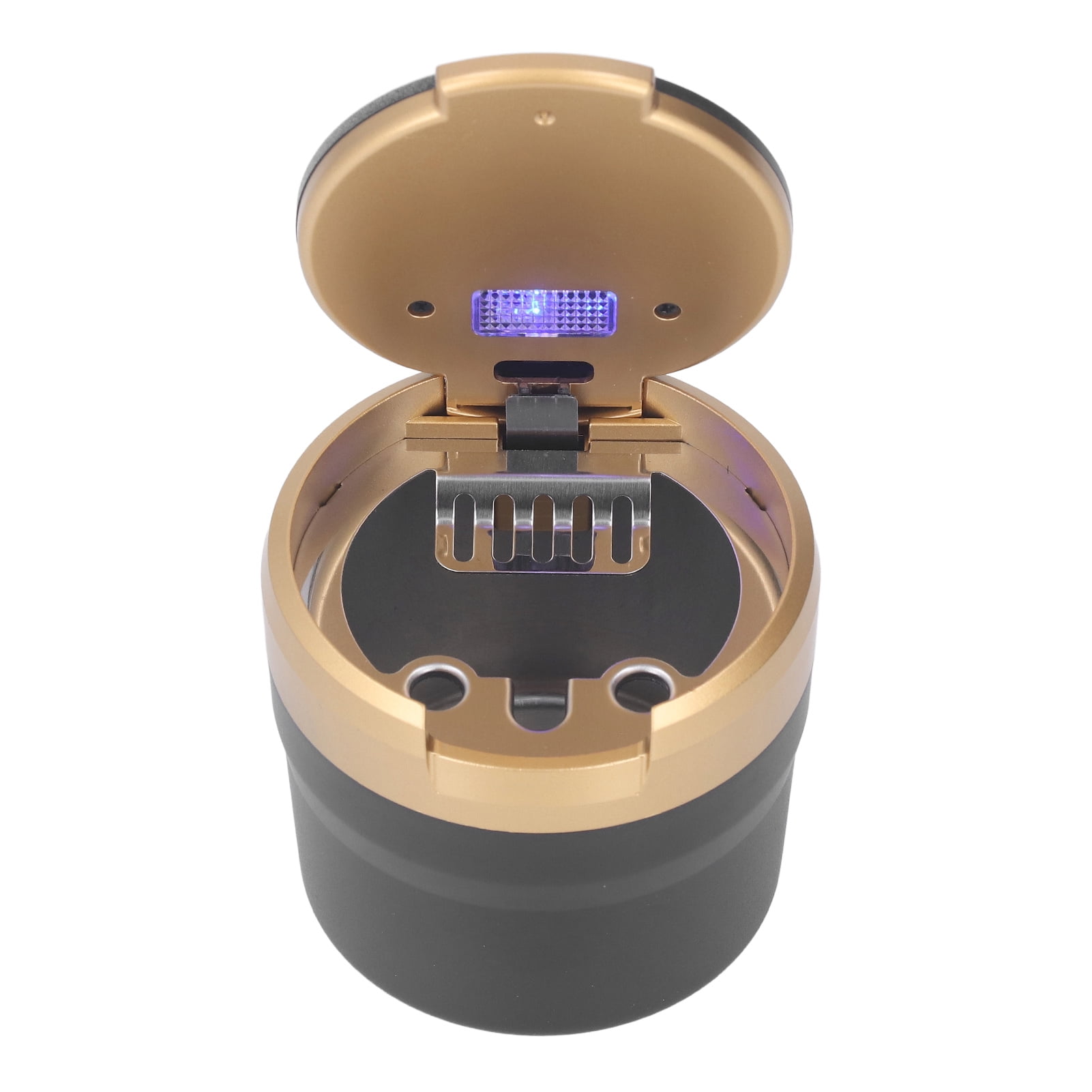 Car Ashtray Can, Smokeless Car Ashtray Universal Diameter For Outdoor Golden Skull