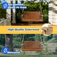 thumbnail image 5 of VINGLI 4 ft Outdoor Porch Swing, Patio Hanging Swing for Yard, Garden, Brown, 5 of 8