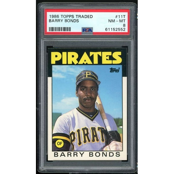 Barry Bonds Rookie Card 1986 Topps Traded #11T PSA 8