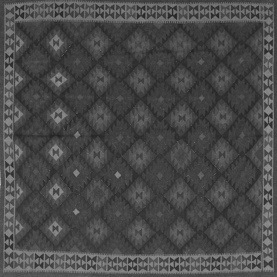 Ahgly Company Indoor Square Southwestern Gray Country Area Rugs, 4' Square