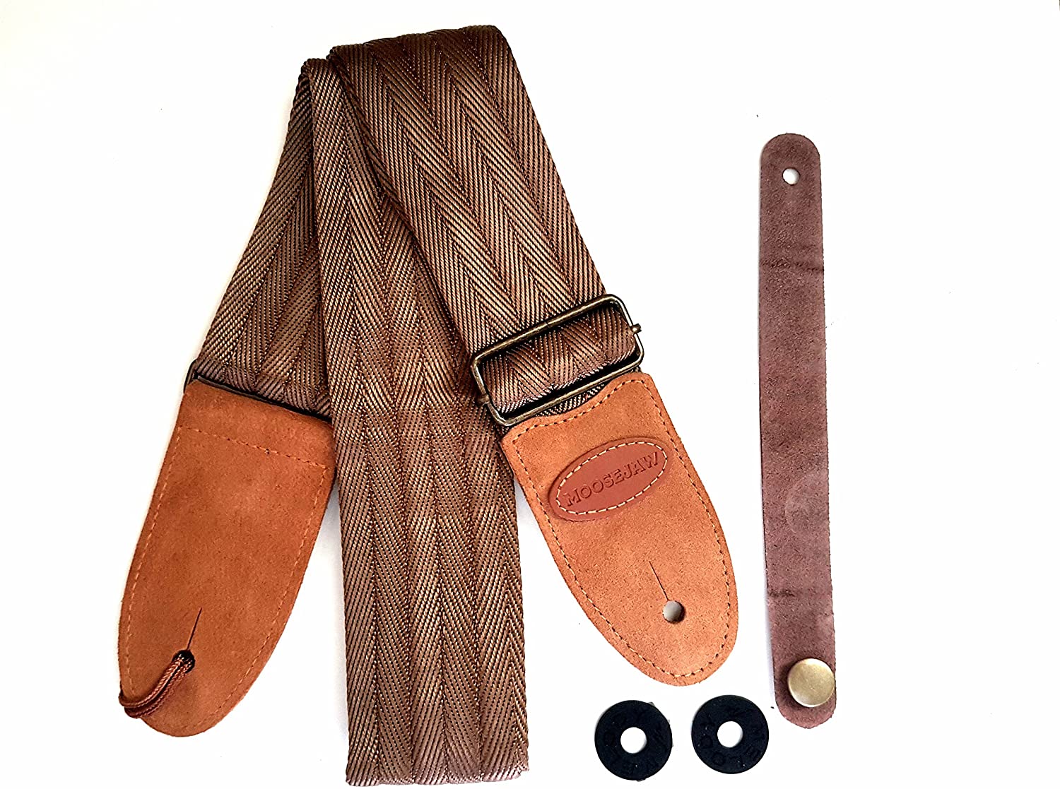 Guitar Strap 100 Soft Breathable Woven Nylon and HandStitched Suede