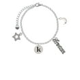 thumbnail image 2 of Delight Jewelry Silvertone Disc 1/2'' Initial - k - Silvertone Dream Big Charm Bracelet, 7.5+2" Extender, 2 of 4