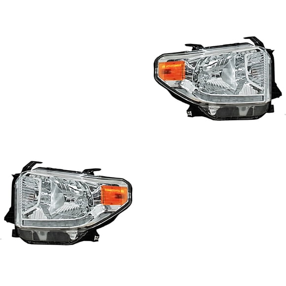 Par de Faros Tundra 2014 A 2016 Toyota Fondo crom C/leds TYC .