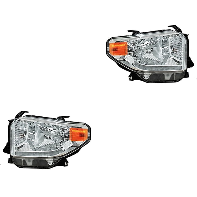 Par de Faros Tundra 2014 A 2016 Toyota Fondo crom C/leds TYC .