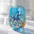 thumbnail image 4 of Sea Octopus Stemless Wine Glass, 17oz Coastal Drinkware - Hand-Blown Glass Tumbler, Unique Sea Beach Themed Gift - Birthday & Housewarming Decor (1PC), 4 of 7