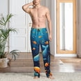 thumbnail image 2 of Sigee Whimsical Underwater Fantasy print Men's Pajama Pants Lounge Sleep Bottoms with Elastic Waistband and Pockets-Large, 2 of 6