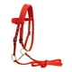 thumbnail image 2 of Brida para caballo duradera, arnés con riendas, cabezada, filete extraíble, cabestro Rojo M, 2 of 8