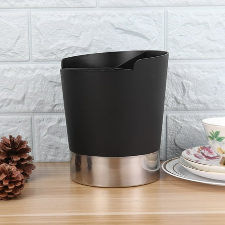 LITINKIMI 1Pack Modern Kitchen Utensil Holder Black Cutlery Organizer with Compartment Design for Homeowners