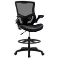 thumbnail image 1 of Chaise de Bureau Ergonomique Haute Chaise de Bureau avec Flip Up Bras Repose-Pieds Arrière Support Réglable Hauteur Mesh Tabouret de Rédaction pour Bureau Debout, Black, 1 of 7