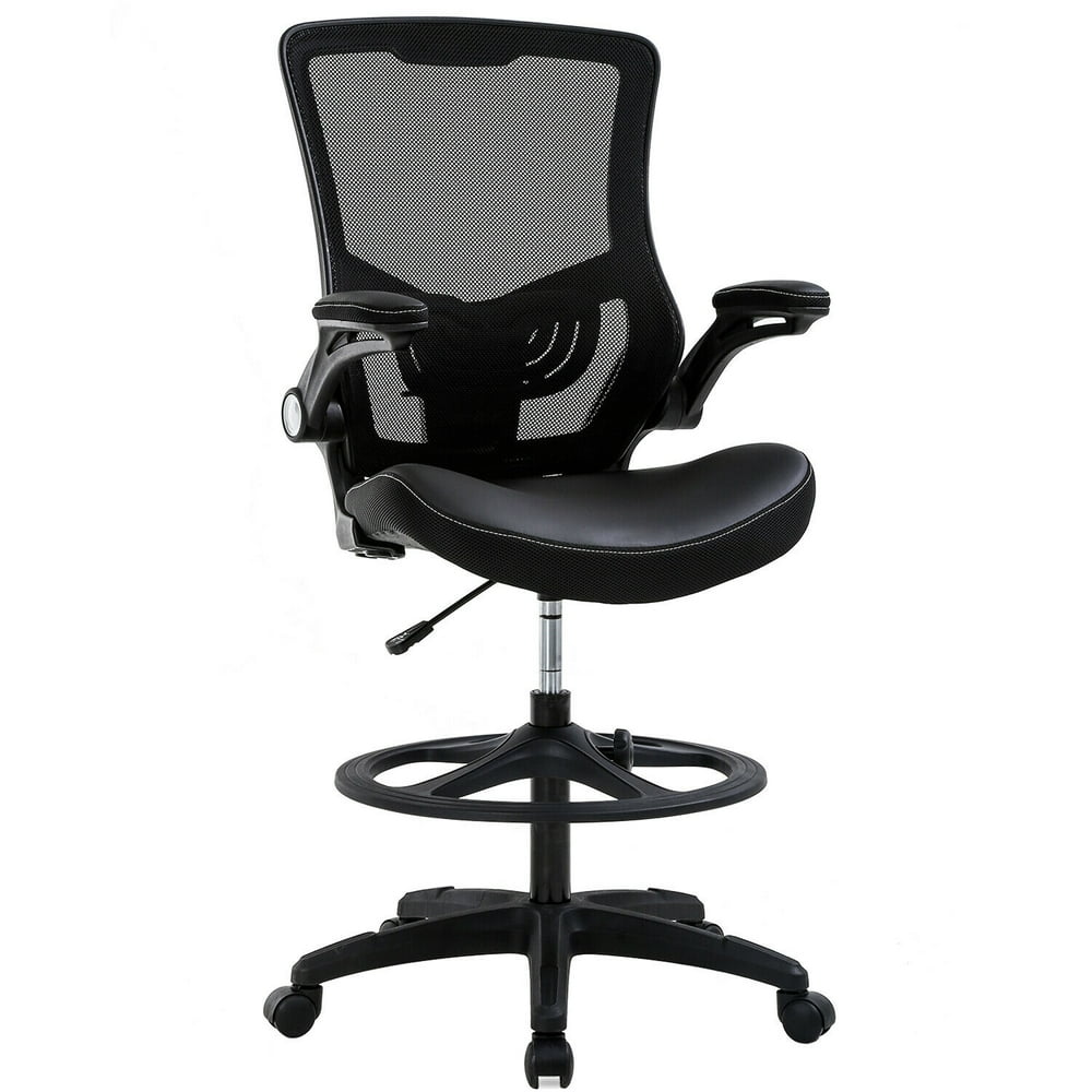 Drafting Chair Ergonomic Tall Office Chair with Flip Up Arms Foot Rest