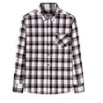 thumbnail image 2 of Jinhomg Big And Tall Men'S Long Sleeves Button-Up Shirt Wrinkle Free Plaid Shirts Casual Cotton Shirt With Pocket Gray,XXL, 2 of 5