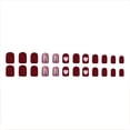 thumbnail image 3 of Red French Tip Press on Nails Medium Square False Nails Cute Heart Red Bevel French Glitter Powder Nails Stick on Nails Full Cover Acrylic Nails Glossy Glue on Nails for Women Nails Decoration 24Pcs, 3 of 8
