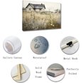 thumbnail image 5 of Retro Landscape Wall Art Wildflower Field Farmhouse Painting Prints French Country Canvas Pictures Rustic Wall Decor for Living Room Framed(1, (12.00" x 18.00")), 5 of 6