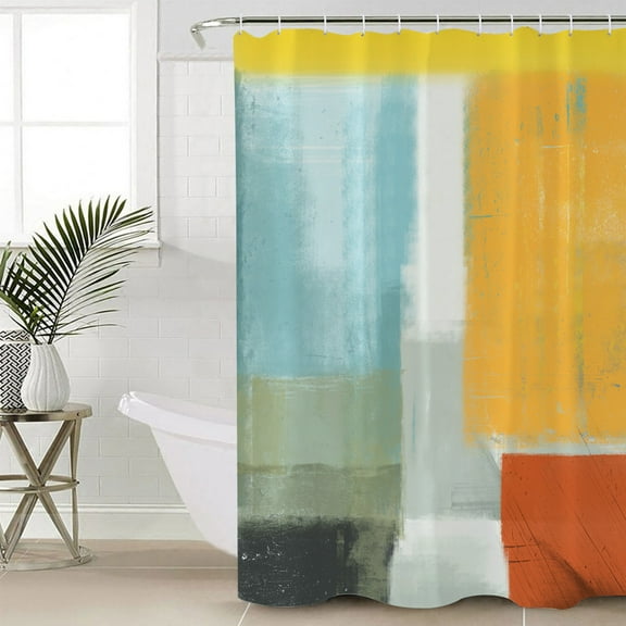 Waterproof Fabric Shower Curtain, Shower Curtain for Bathroom Curtains Bathtubs Hotel Washable Shower Curtains with 12 Hooks Stall 48x72in